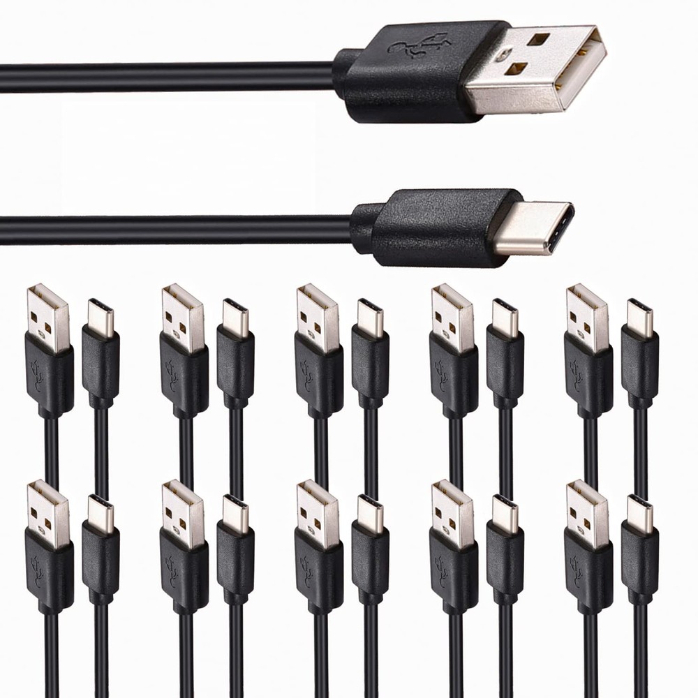 10-Pack 3.3ft USB-A to USB-C Fast Charging Cables Multi Pack Bulk