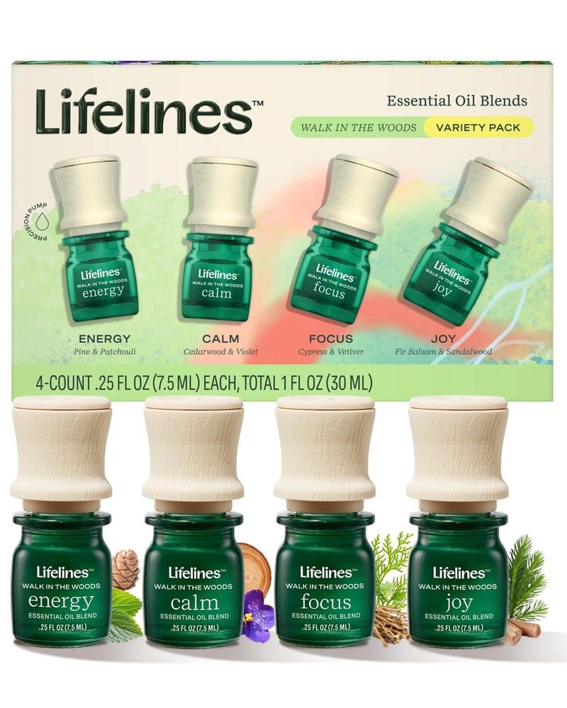 Lifelines Walk in The Woods Essential Oil 4-Pack Pine Patchouli Blend