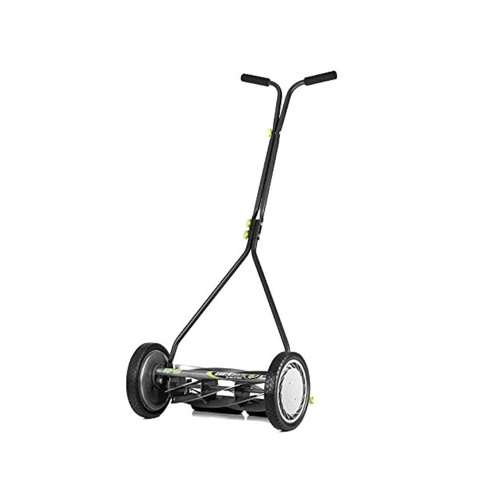 16-Inch Manual Reel Mower with 7 Steel Blades and Durable Composite Wheels for Effortless Lawn Care