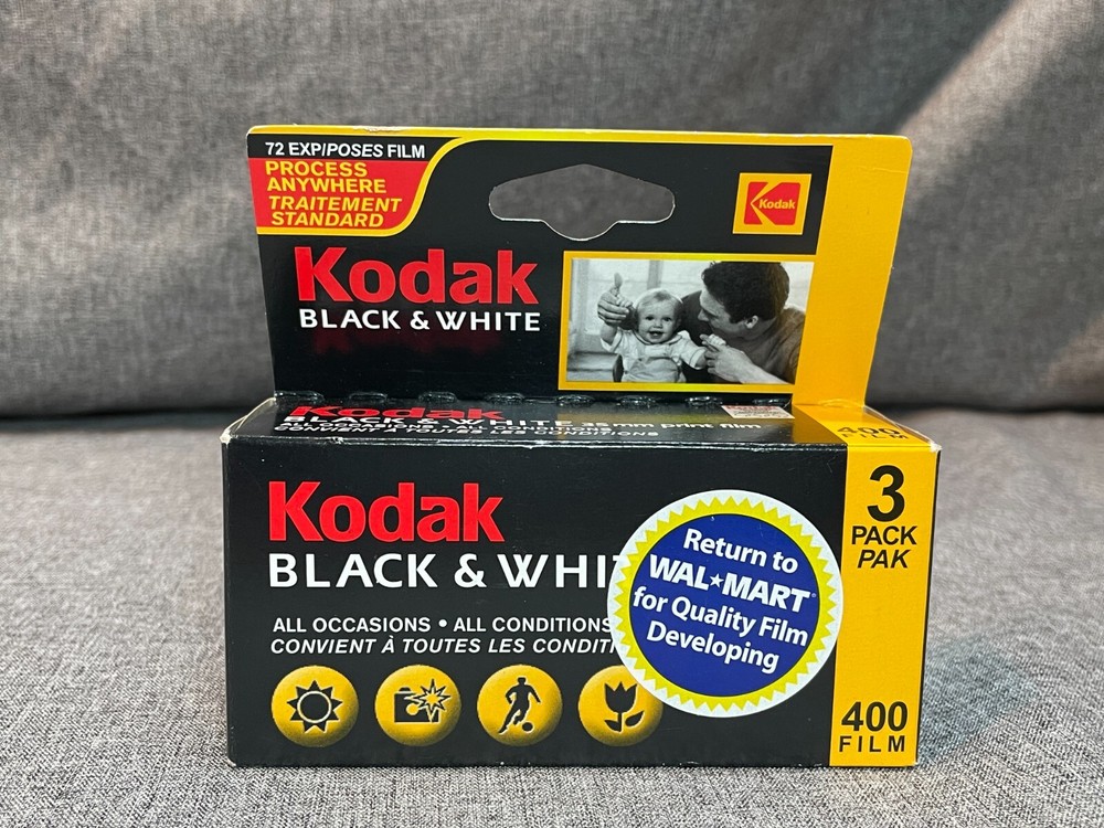 Kodak Black & White (B&W) 35mm ISO 400 Film, 24 Exposure 3-Pack Expired 2005 NEW