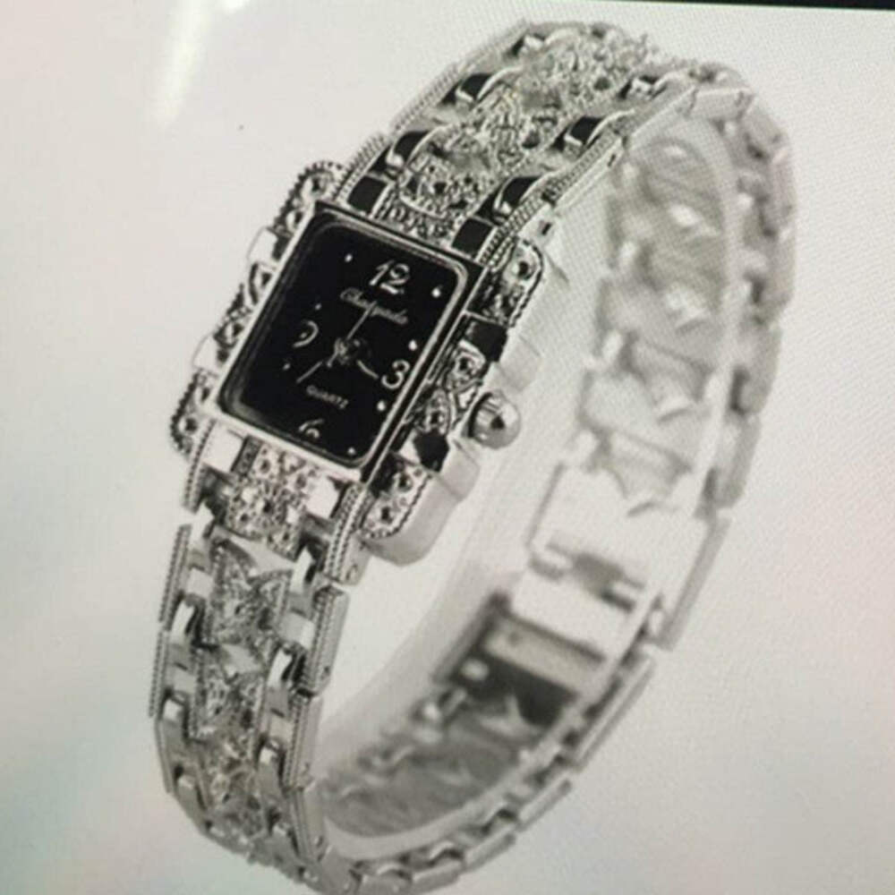 Women's Casual Square Bracelet Watch with White and Black Surfaces