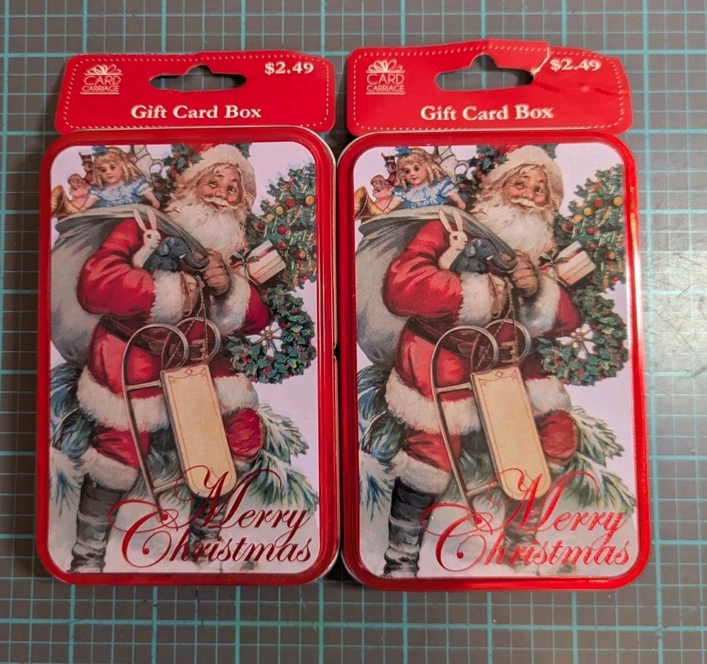 Gift Card Holder Box Santa Claus Christmas Containers New With Tags Give A Gift-image