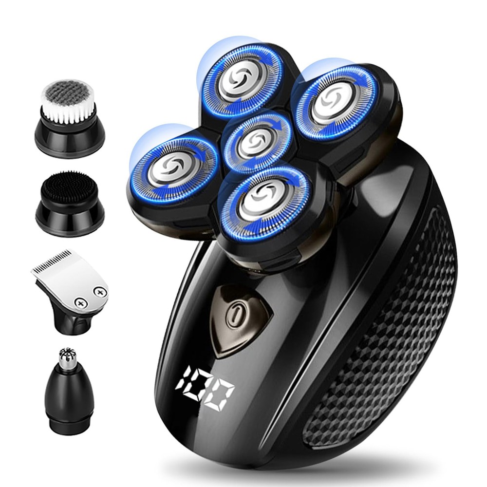 Bald Head Shaver,Razor Head Shavers for Bald Men, 5-in-1 Head and Face Groomi...