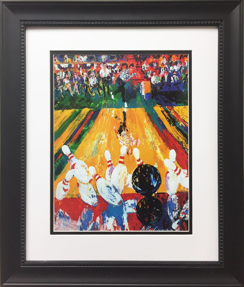 LeRoy Neiman STRIKE Custom Framed Bowling Alley Sports Art Print
