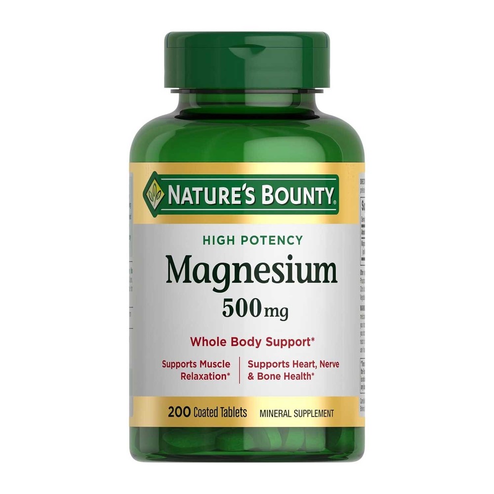 Nature's Bounty Magnesium, Bone and Muscle Health Whole Body Support 500mg 200ct
