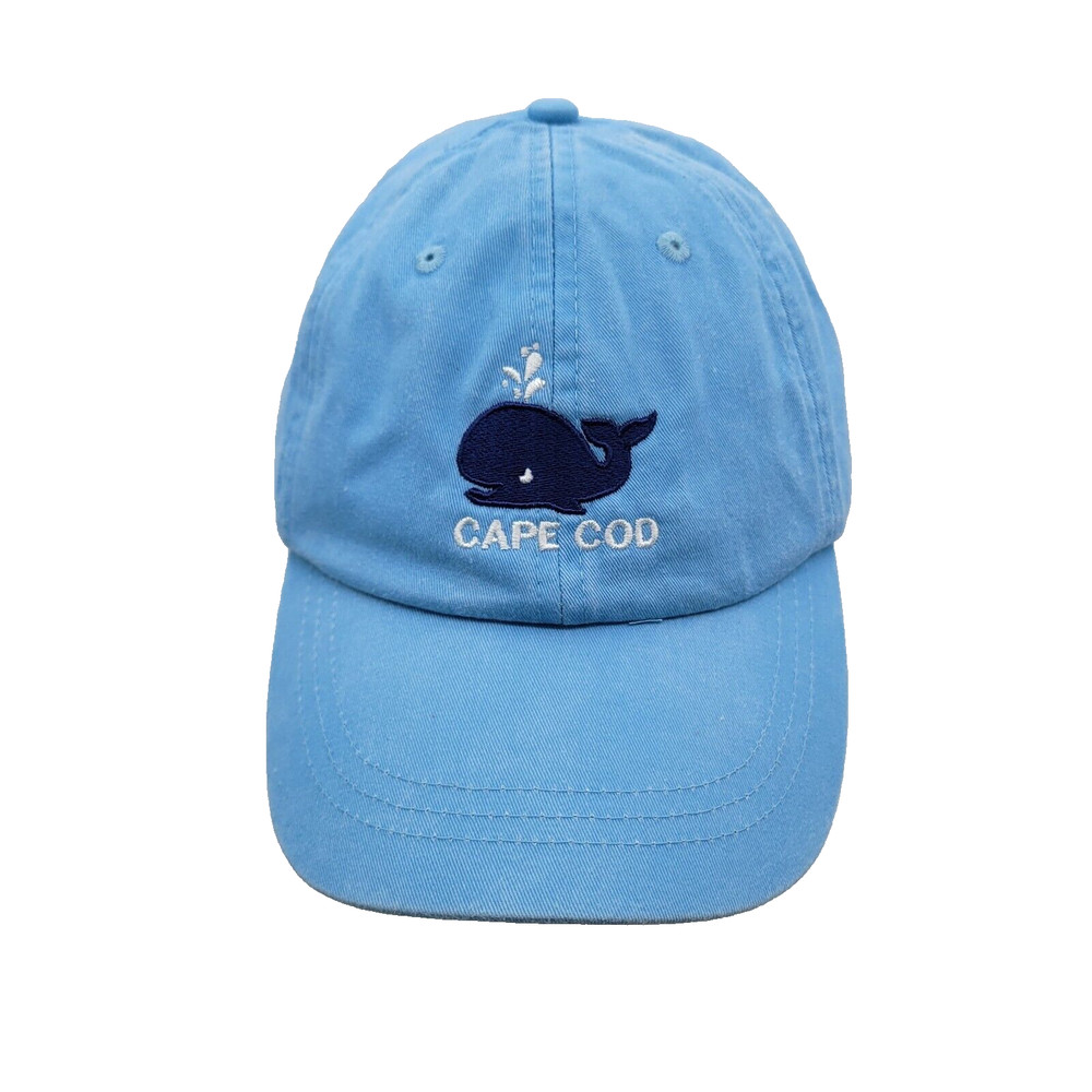 Cape Cod Whale Massachusetts Adams Mens One Size Light Blue Adjustable Hat Cap