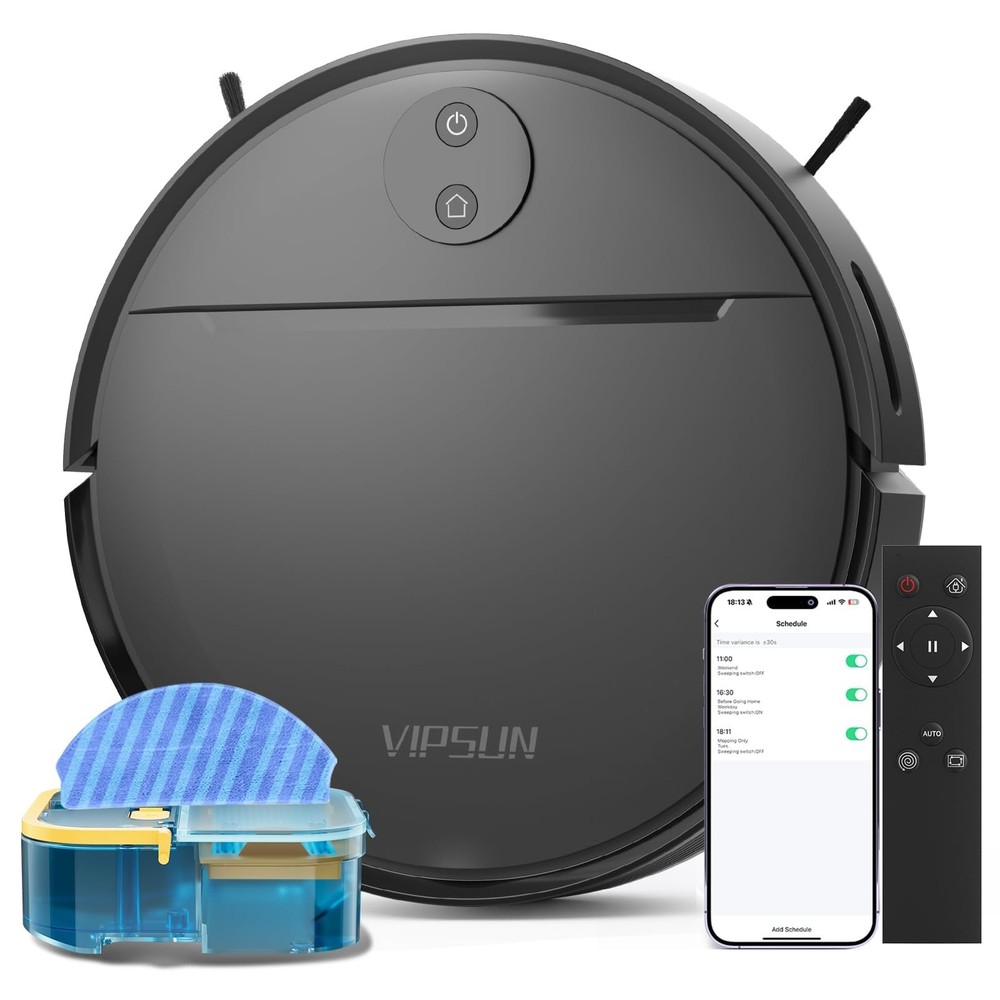 Robot Vacuum and Mop Combo with 4000Pa Suction, APP/Voice/Remote Control, Rob...