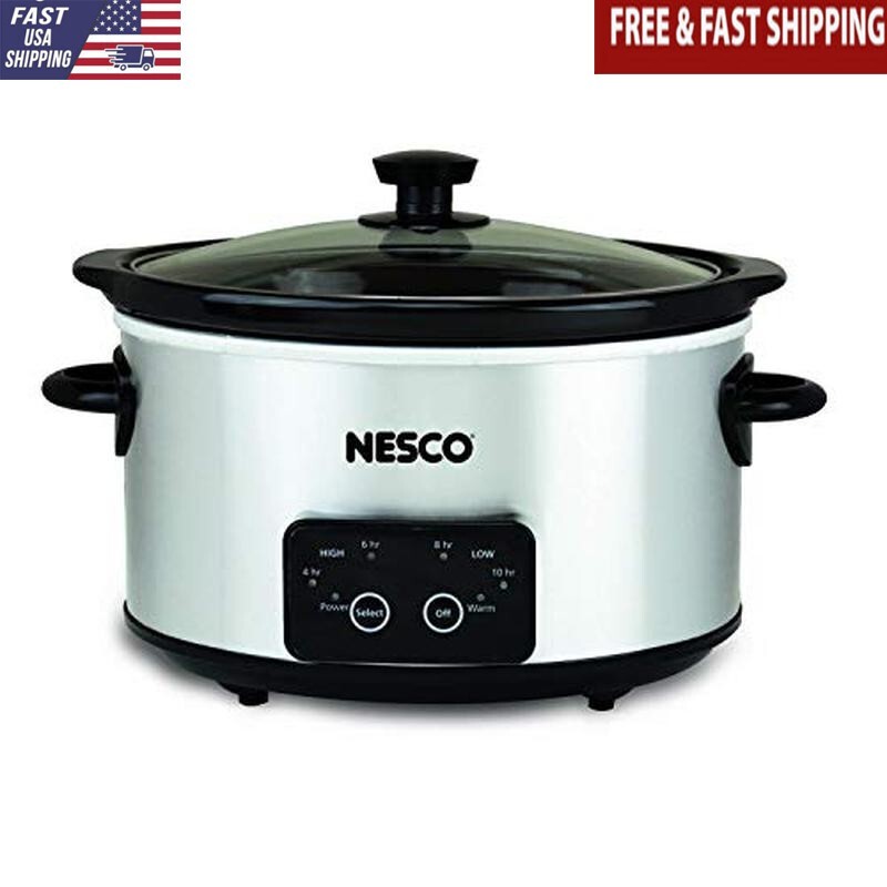 Digital Slow Cooker 4 Quart Ceramic Crock 3 Heat Settings Easy Display New