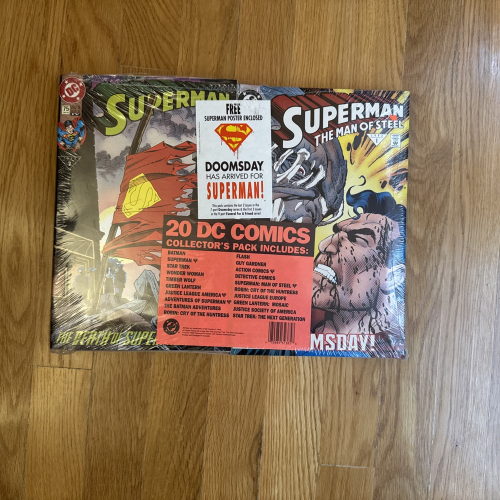 20 DC Comics Collector's Pack SUPERMAN DOOMSDAY 1993 SEALED Slight Imperfection