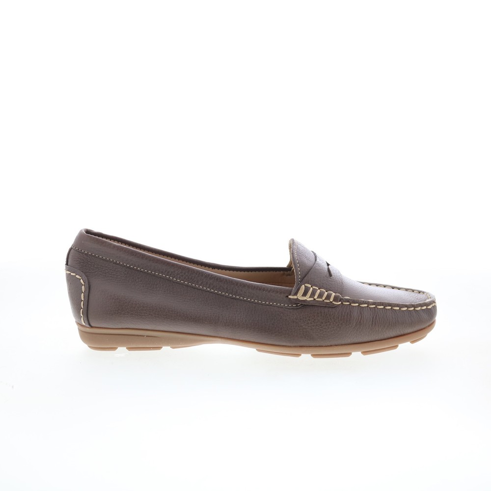 Hush Puppies Renita Penny H509347 Womens Brown Leather Loafer Flats Shoes 6