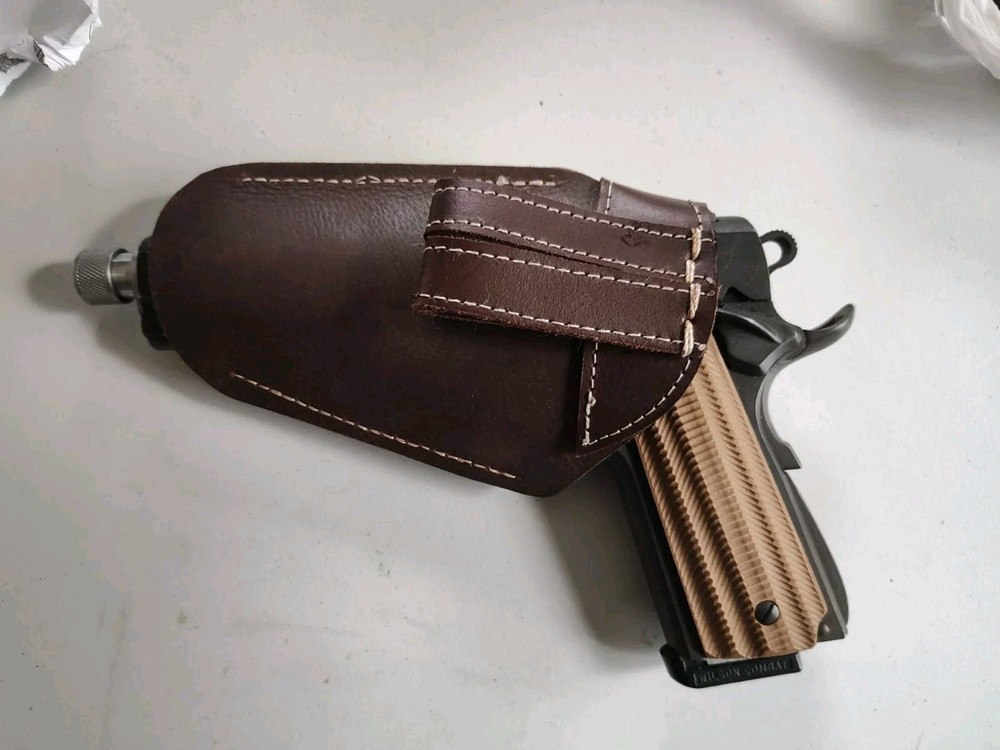 1911 Leather Concealment Holster, Left Handed, Inside The Waist Band