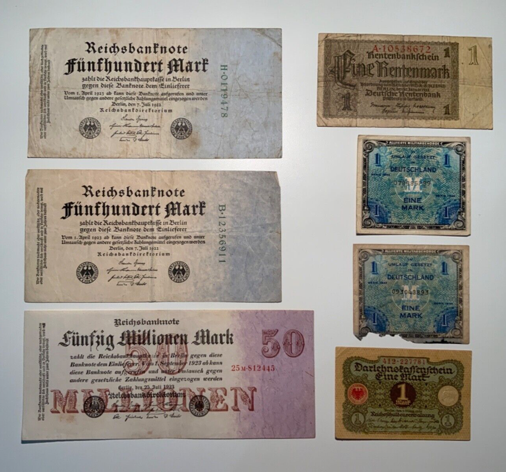 Vintage banknote lot from Germany.