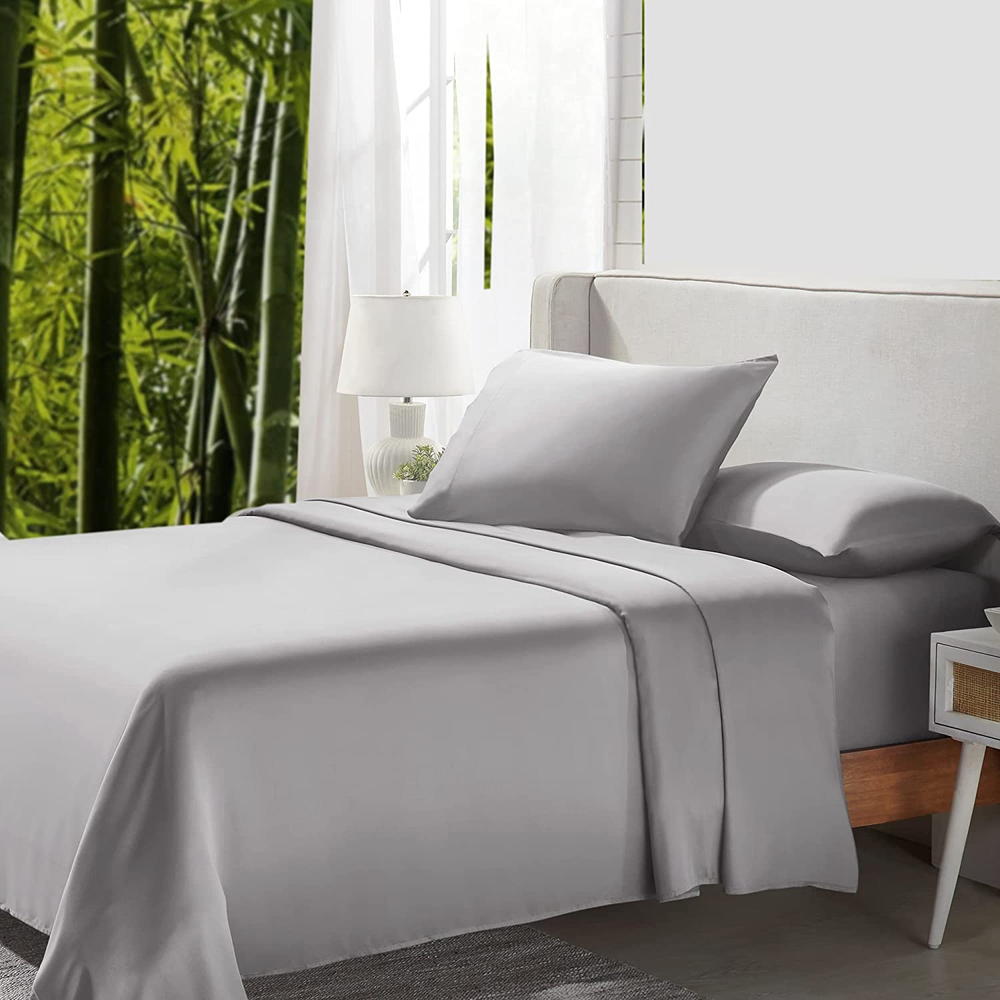 Rayon from Bamboo Sheets King Size Set, Luxury Cooling Sheets King Size Bed, Sil