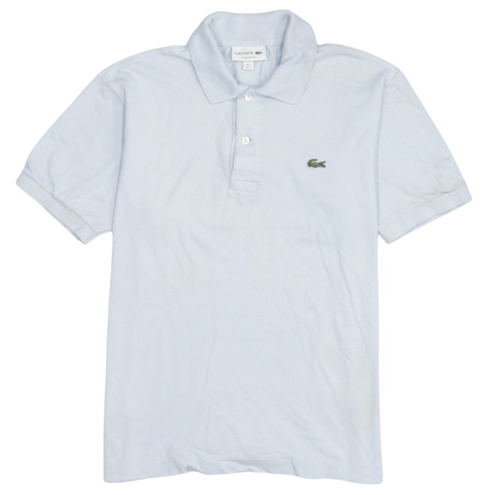 Lacoste Mens Polo Shirt Light Blue Cotton Embroidered Croc Logo Short Sleeve S
