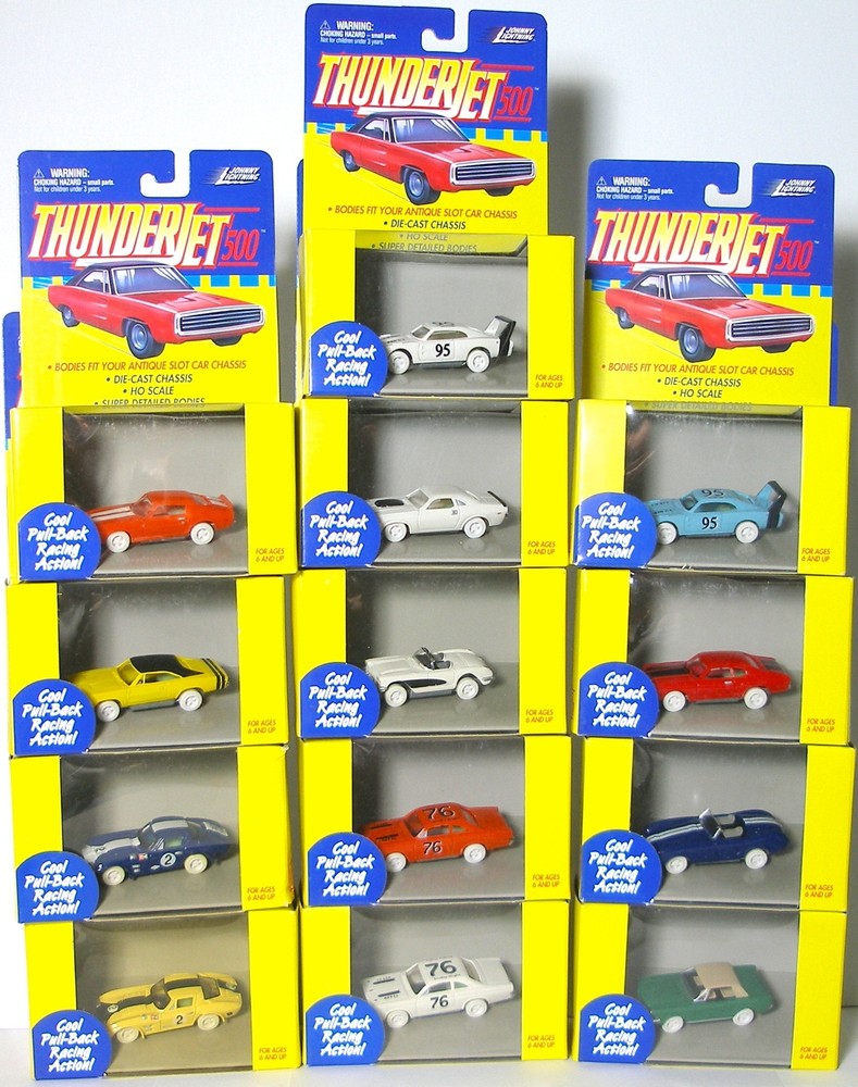 13pc 1999 JL T-Jet ThunderJet AW Style Slot Car Body Set RARE 'iWheel' WHITE SET