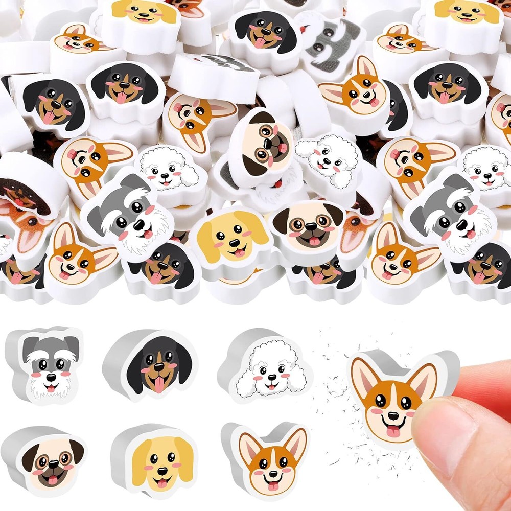 72-Piece Adorable Dog Eraser Set for Kids - Fun Animal-Themed School Supplies-image
