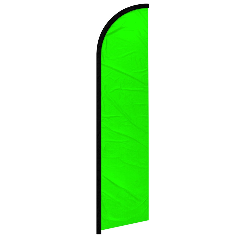 Neon Green Solid Color Windless Swooper Flag - Vibrant Green Outdoor Decorative Flag for Events, Parades, and Tailgating