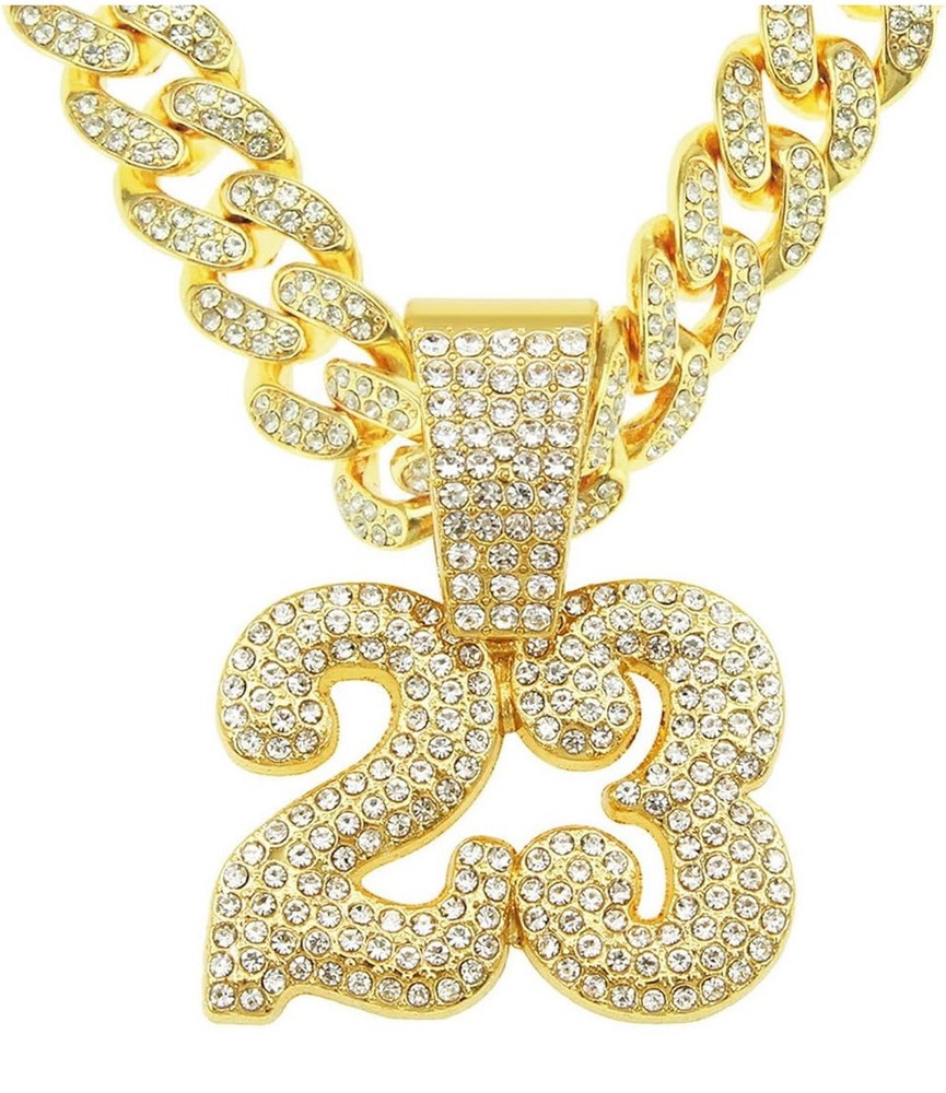 Iced Out Number “23” Pendant | Chain