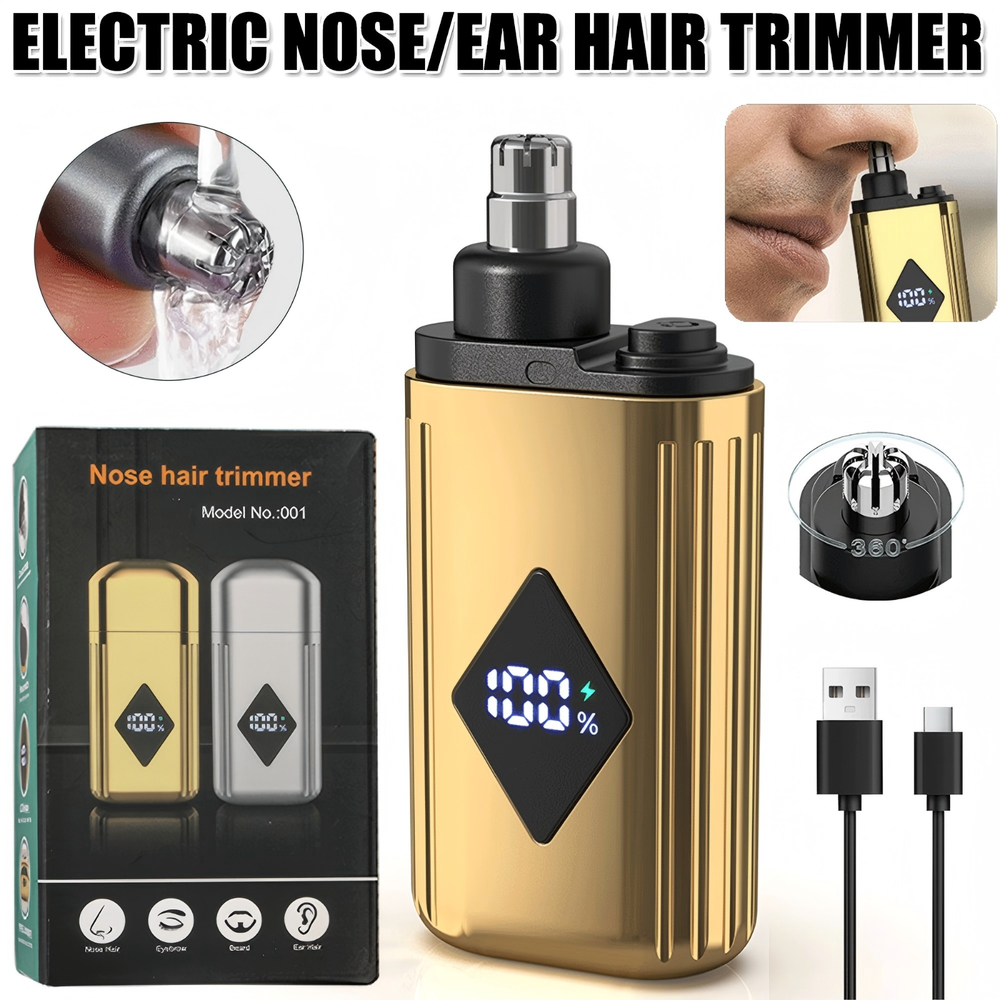 2IN1 Nose Ear Hair Trimmer For Men Women Rechargeable Electric Nose Hair Shaver