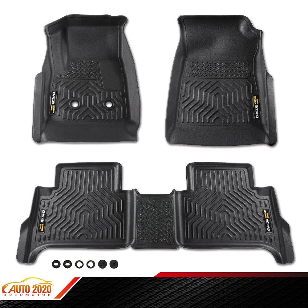 Floor Mats TPE Fit For 15-22 Chevy Colorado Crew Cab/ GMC Canyon Full Set Liners