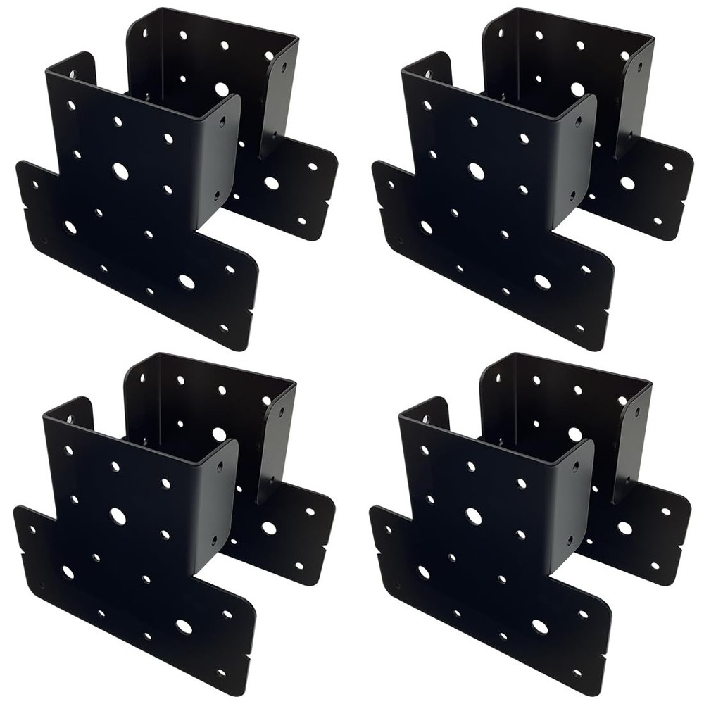4x4 T Post To Beam Connector Roof Tie Steel Adjustable Hardware Bracket 8 PCS