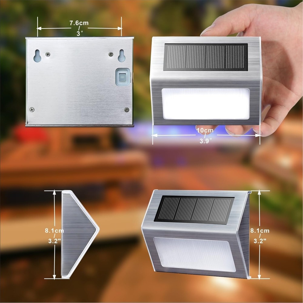 Solar LED Lights for Outdoor Steps Decks Pathways Yards Stairs and Fences Waterproof Landscape Lighting