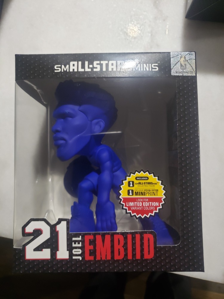 Rare Blue NBA Small-Stars Joel Embiid Action Figure Philly 76ers Collectible