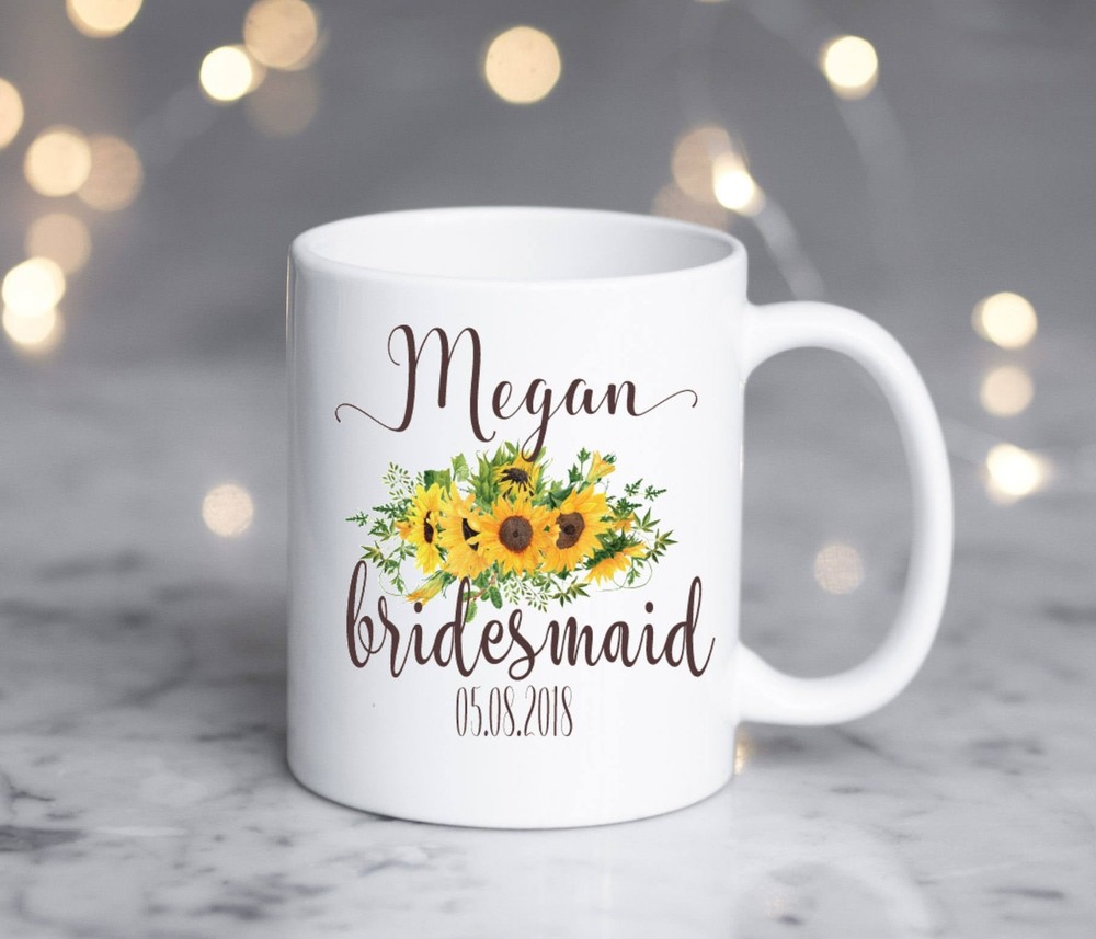 Bridesmaid Mug Sunflower Bridesmaid Mug Bridesmaid Gift Bridesmaid Proposal