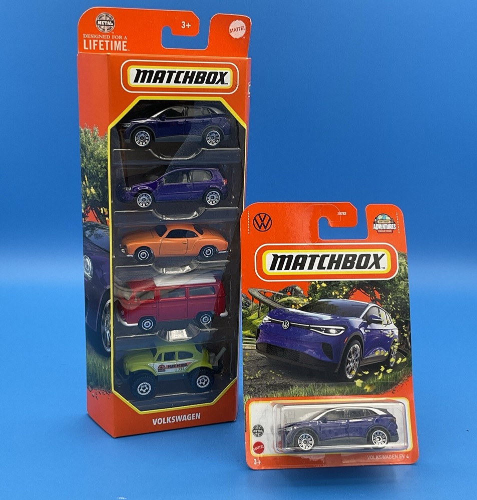 Matchbox Volkswagen 5 Car Pack Plus 1 Individual VW Lot- Total 6 Cars- NEW