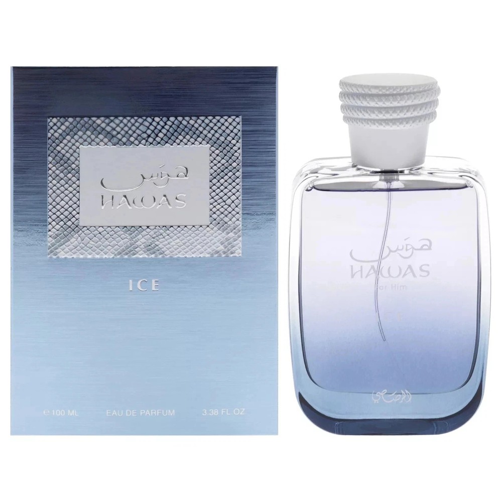 Rasasi Hawas Ice for Men Eau de Parfum Spray 3.4 Oz / 100 ml