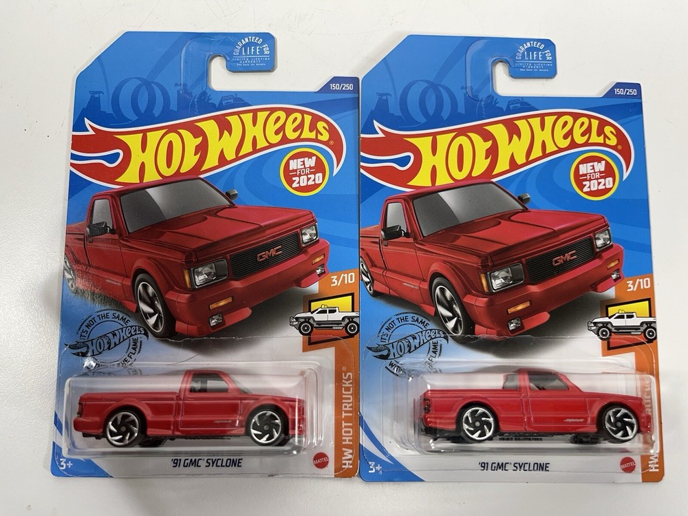 Hot Wheels 91 GMC Syclone Red HW Hot Trucks Lot Of 2