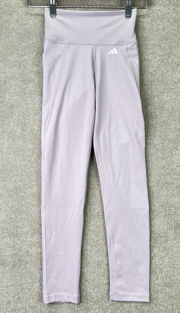 Adidas Tights Womans XS Gray Optime Stash Pocket High Waist 7/8 NWT $65