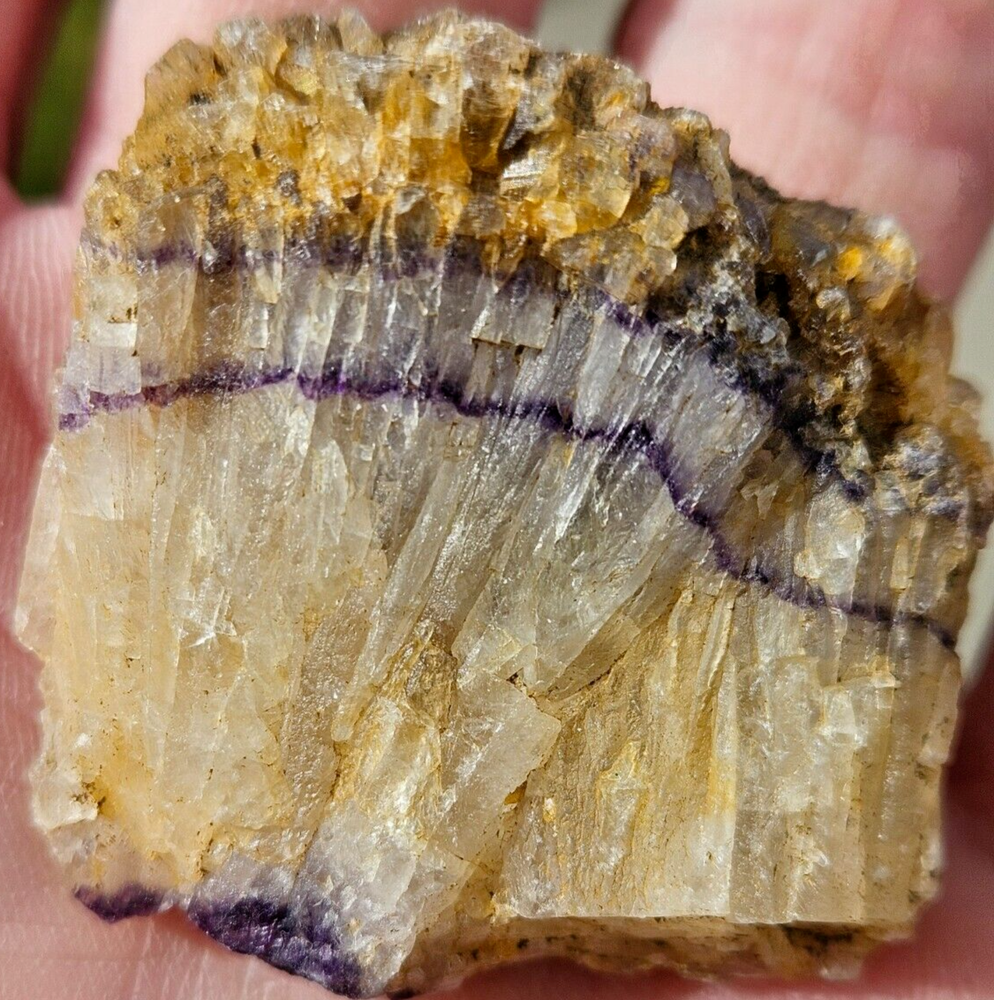 Blue John fluorite gemstone from Treak Cliff Cavern, Castleton Derbyshire, 171 carats