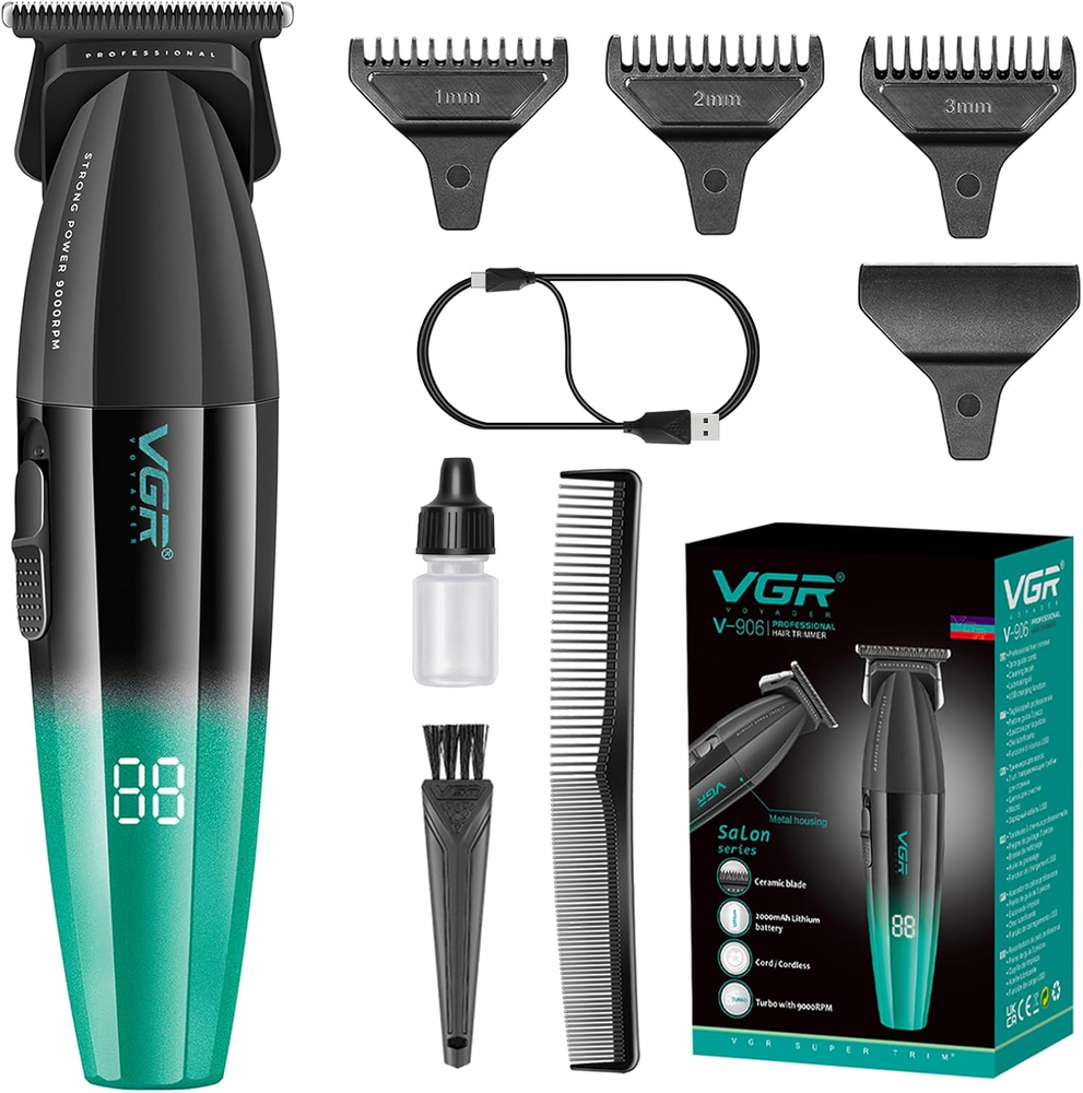 906 Fresh Fade Professional Hair Trimmer, 9000Rpm Zero Gapped Beard Trimmer for