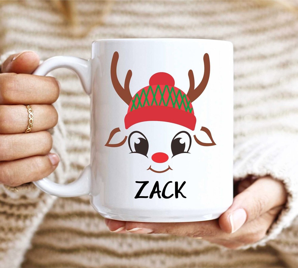Funny Christmas Mug Hot Chocolate Mug Secret Santa Gift Reindeer Mug Children's