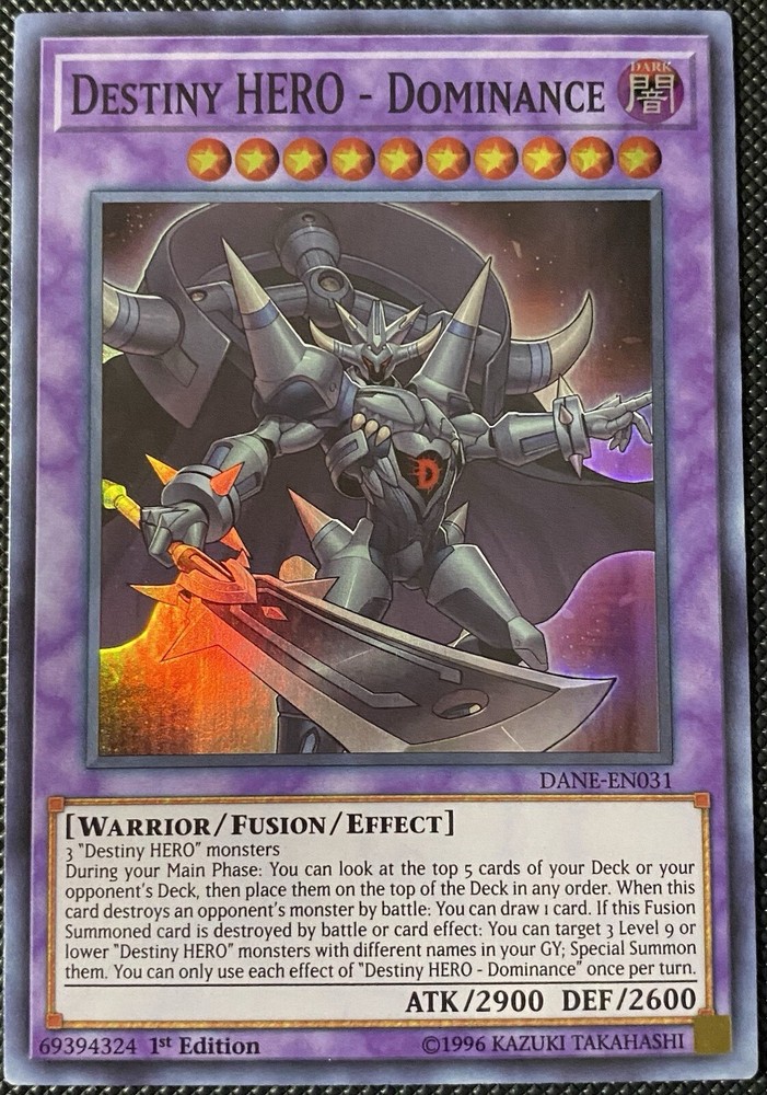 Destiny HERO Dominance DANE-EN031 1st Edition Dark Neostorm Card