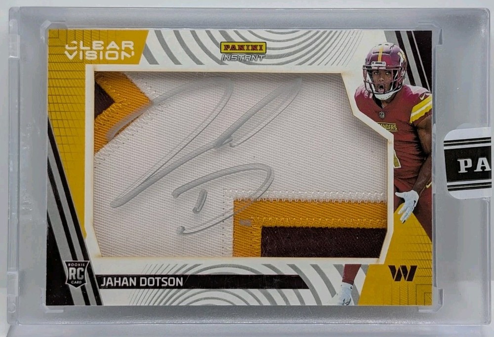 2022 Panini Instant Jahan Dotson Clear Vision RPA Limited to 10 Copies