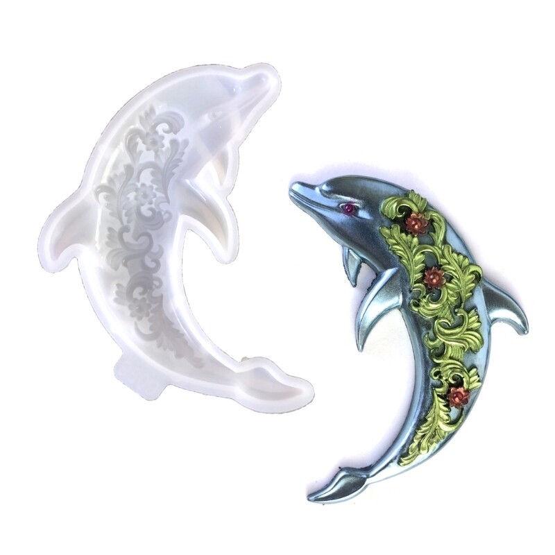Rose Dolphin Silicone Mold for Crystal Epoxy Resin DIY Wall Art
