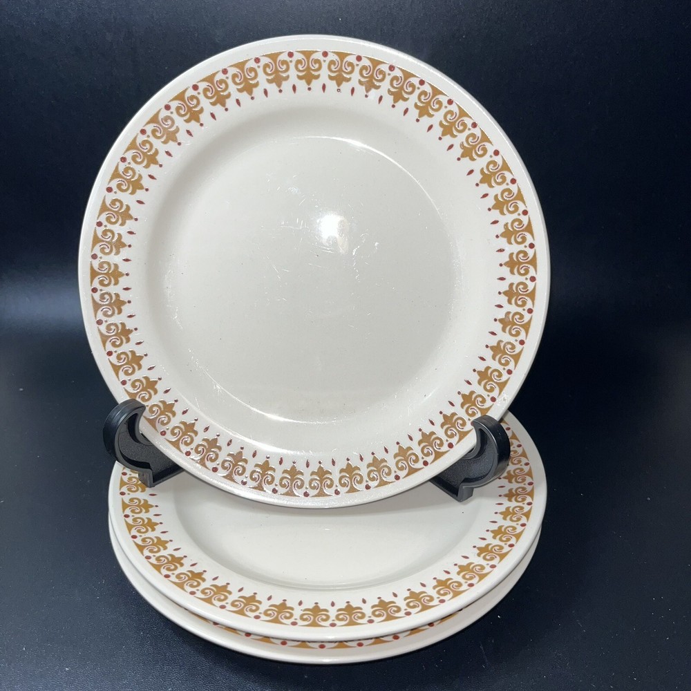 Kun Lun Stoneware Maroon and Brown Print 7