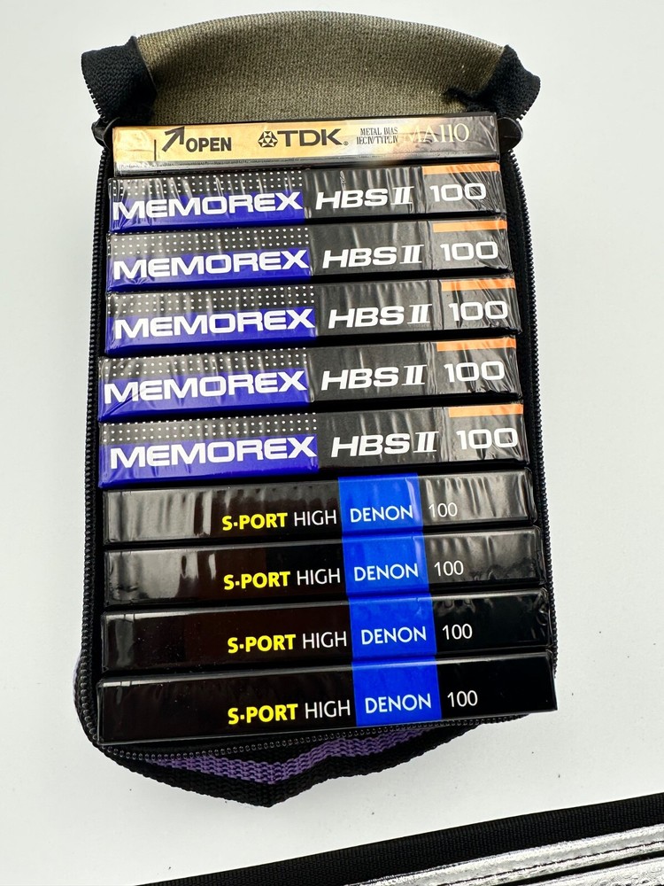 10 blank cassette tapes new sealed TDK MA110 Memorex HBSII 100 Denon S-Sport