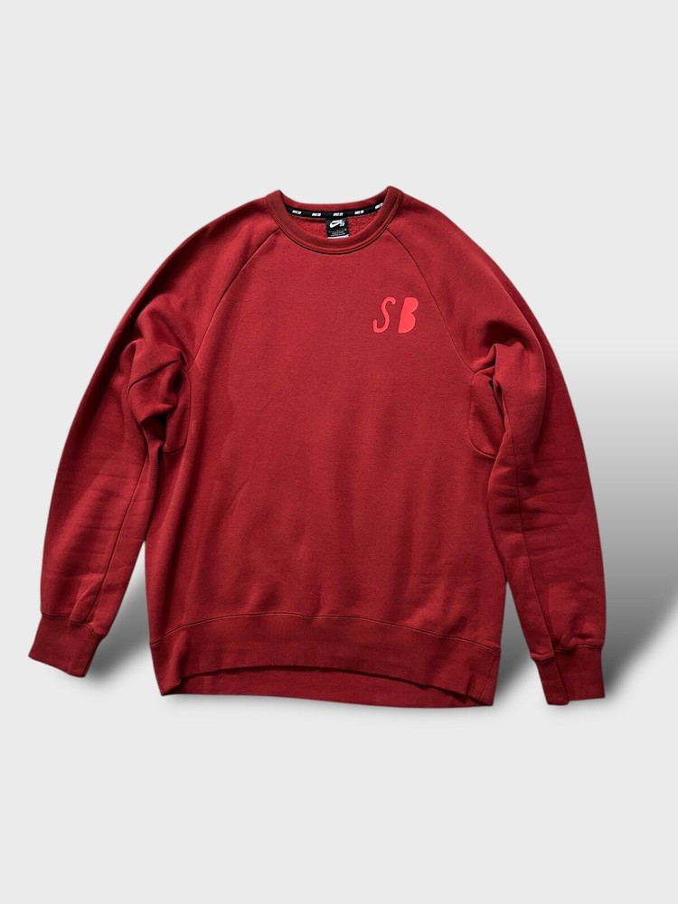 Nike SB Graphic Sweatshirt Size L Red Skateboarding Streetwear Mint Condition