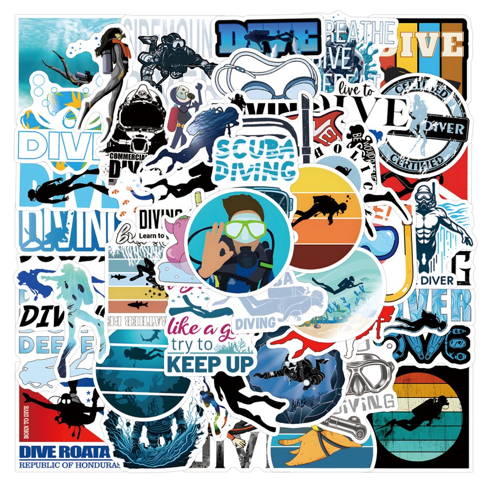 110Pcs Diving Caterpillar Stickers for Phone Case water bottle laptop Waterproof