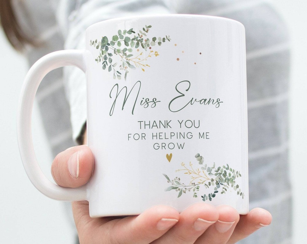 Personalised Teacher Mug Thank You For Helping Me Grow Ta Gift From Teachers It