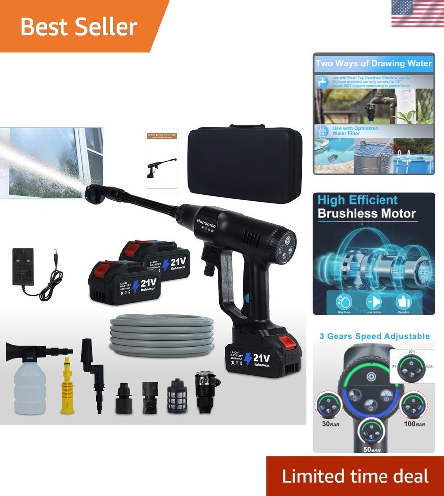 Cordless Pressure Washer 1450PSI Battery Powered Portable Car Cleaner