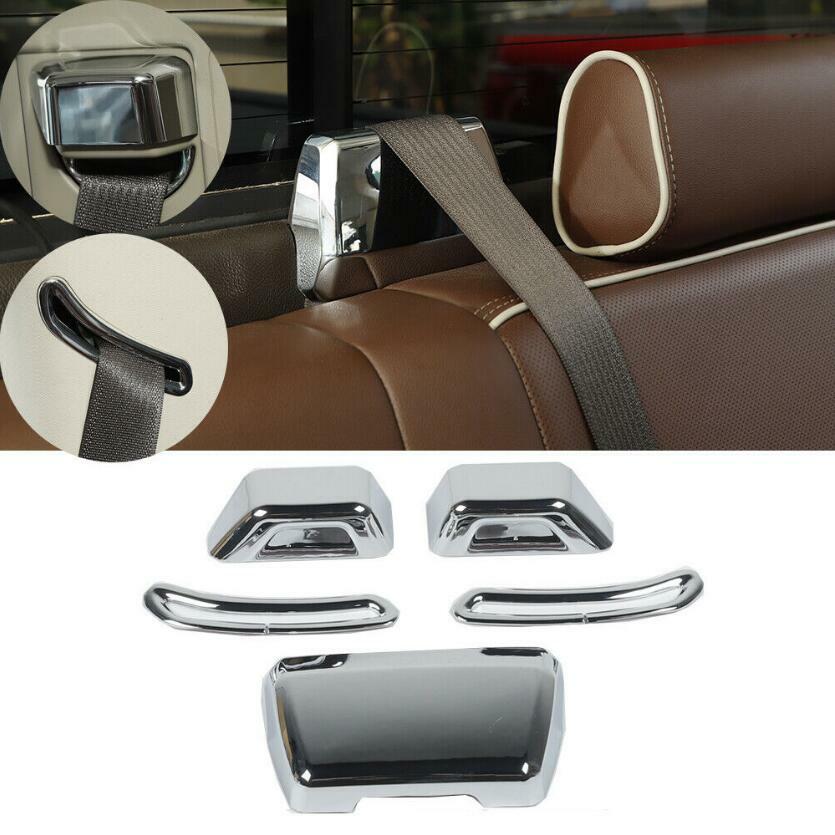 For Chevy Silverado GMC Sierra 14-2018 Chrome Car Seat Belt Decor Cover Trim 5P