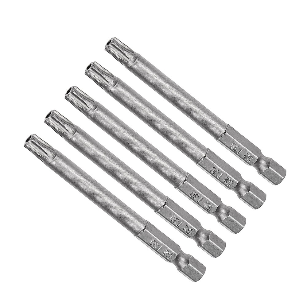 T30 Torx Screwdriver Bit Set 3 Inch 1/4 Hex Shank Magnetic Star Drill 5 Pack