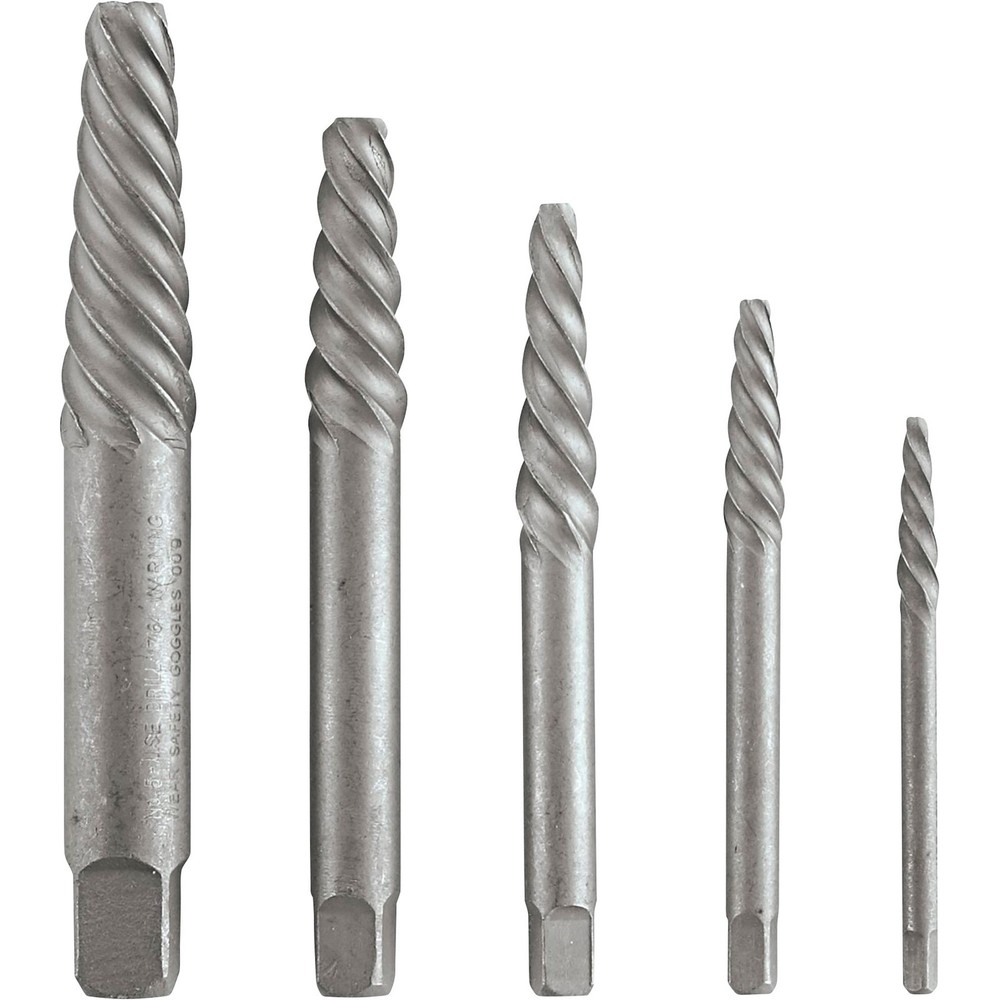 Klutch 5-Piece Screw Extractor Set for Stripped or Damaged Screws