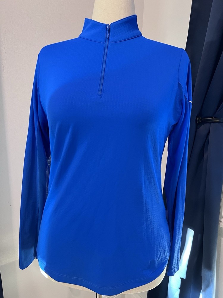 IBKUL Top 1/4 Zip MED. Royal Blue Athleisure UPF 50+ Golf Long Sleeve Eagle