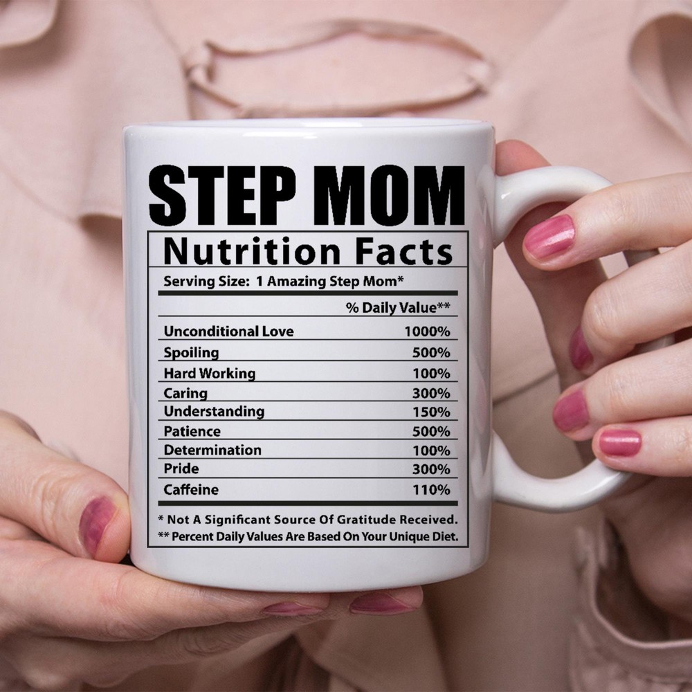 Hilarious Step Mom Gift Idea with Nutrition Facts Coffee Mug