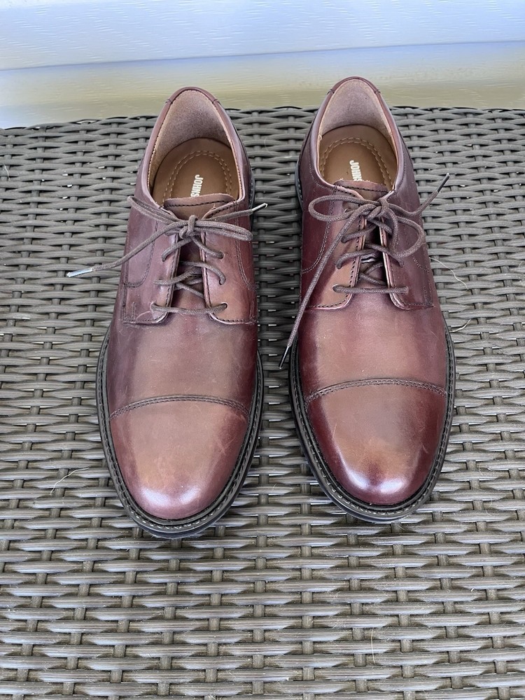 NWOB Johnston & Murphy Mens Size 7 Brown Leather Dress Shoes Tabor Toe Cap